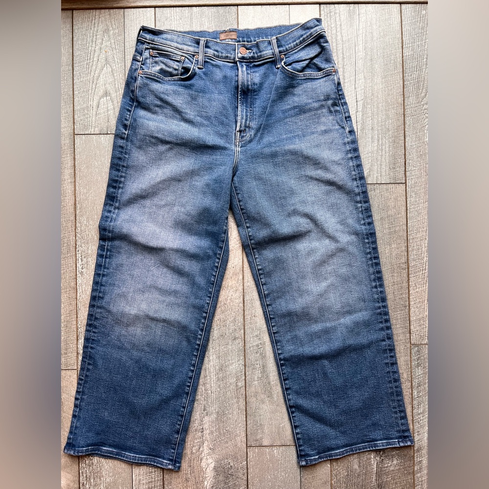 MOTHER Blue Wide Leg Jeans